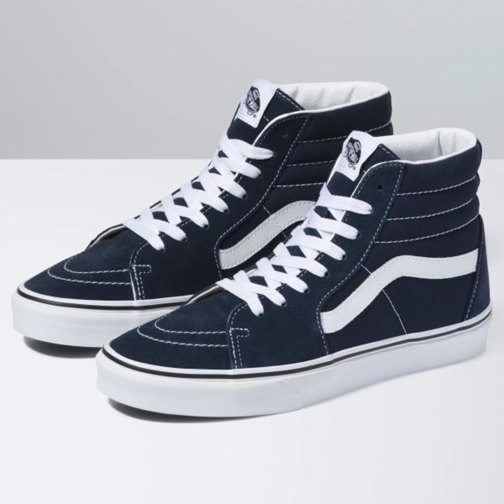 Vans! Premiere high top skate shoe. Durable suede uppers.
